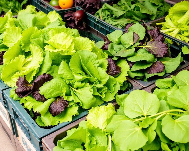 Crates of lettuce and mixed salad leaves ready for wholesale